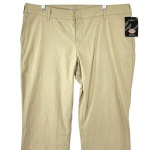 NEW Dickies Women's Size 18L Flex Twill Slim Fit Bootcut‎ Pants Desert Sand NWT